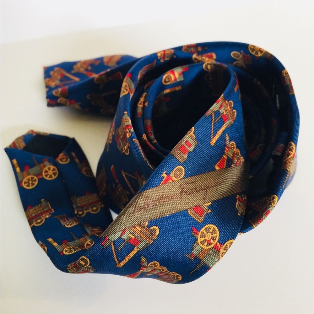 Vintage Ferragamo Silk Tie - Picture 1 of 6